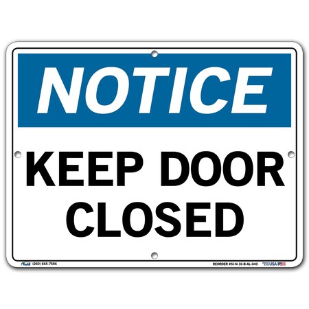 Vestil Aluminum Sign, 9-1/2" Height, 12-1/2" Width, Aluminum, Rectangle, English SI-N-10-B-AL-040